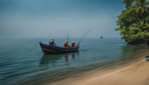 How should you pass a fishing boat