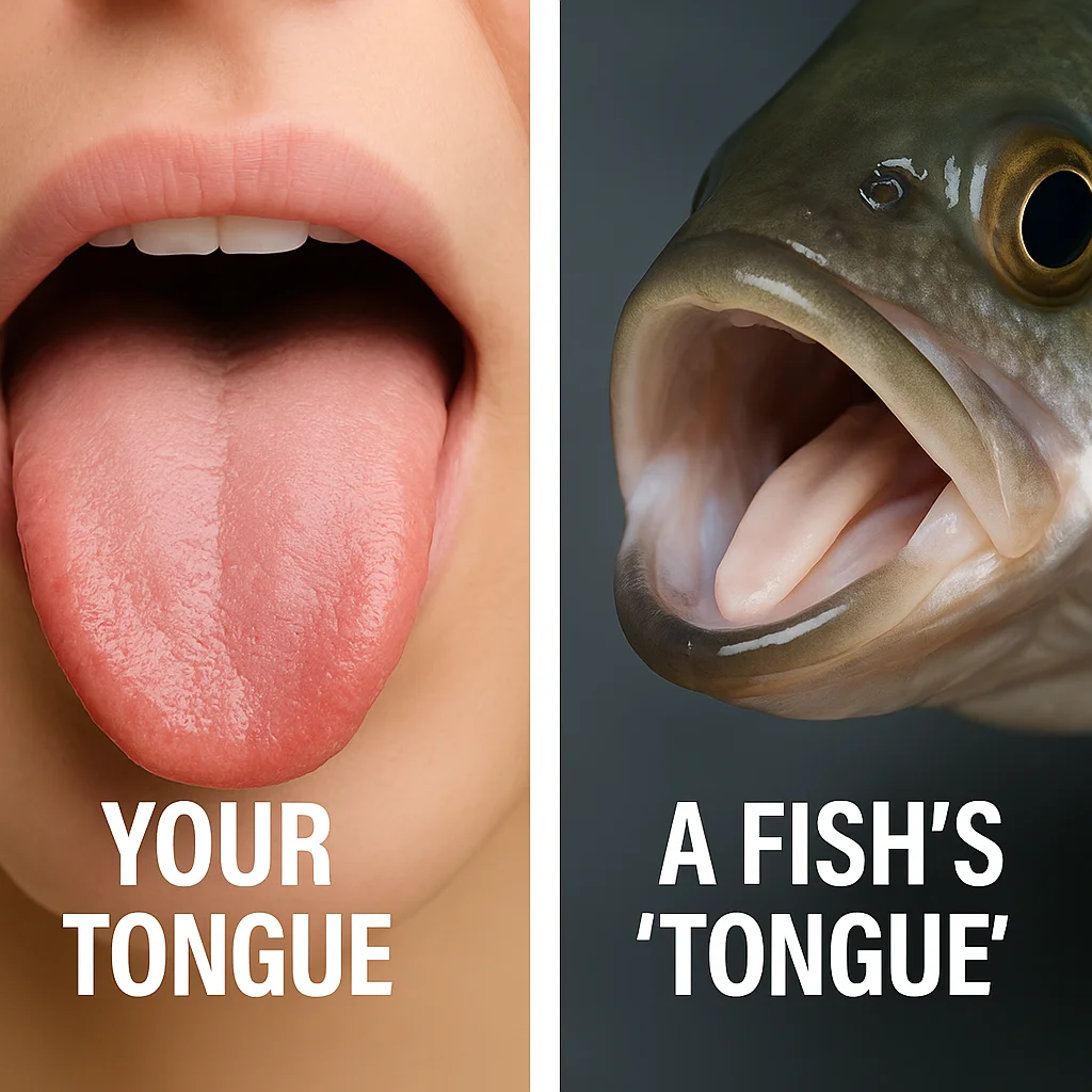 Human and fish tongues
