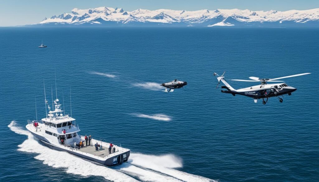 Aerial surveillance fishing vessels