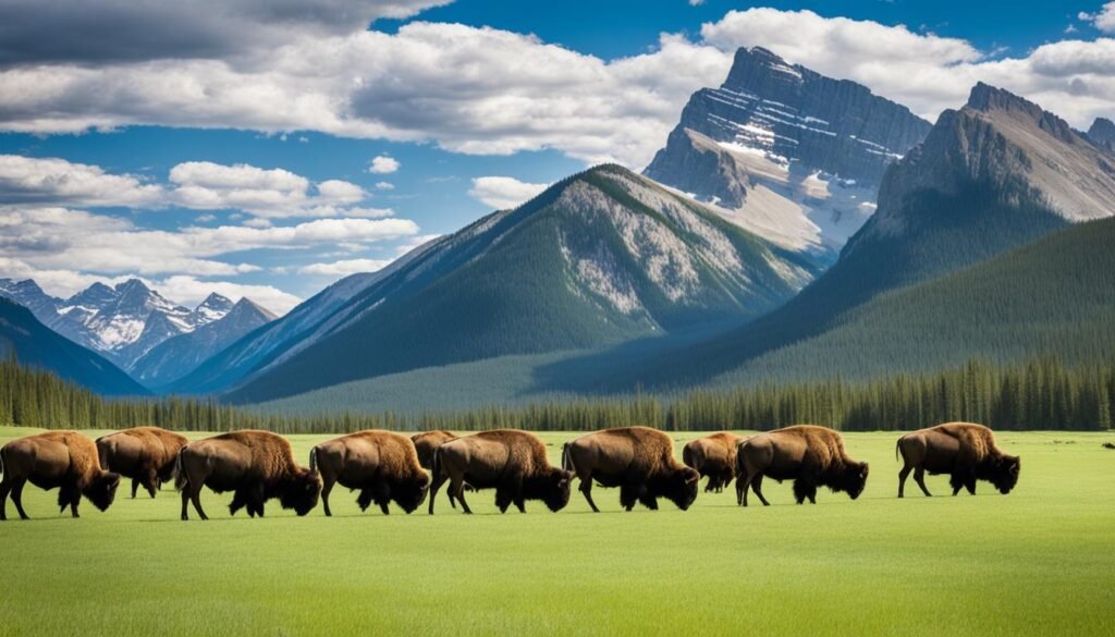 bison viewing in Banff National Park