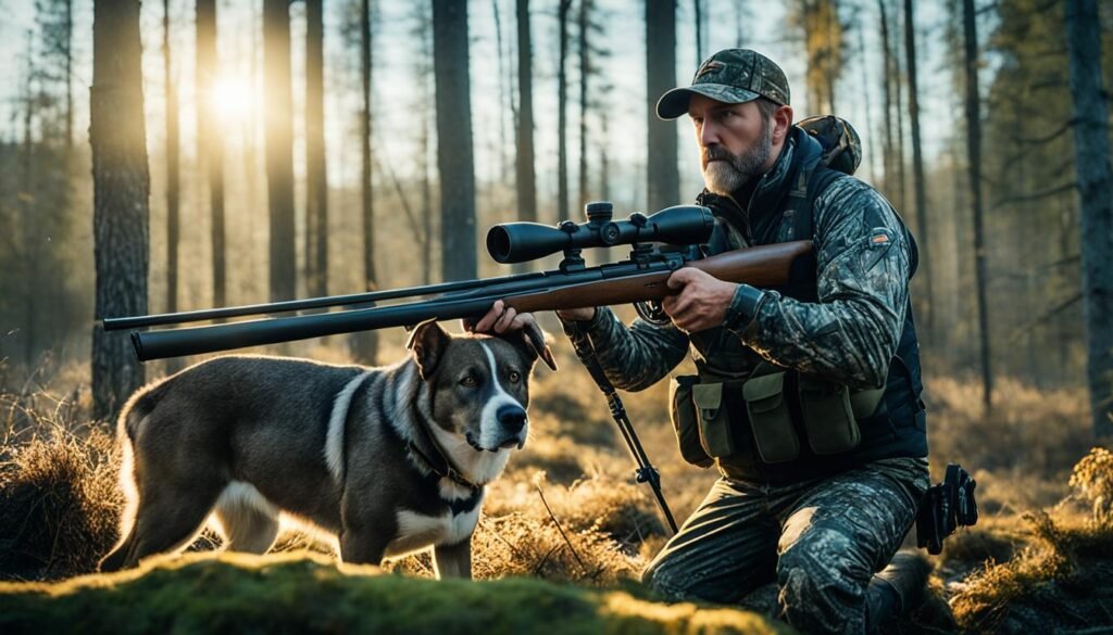 hunting deer with a rifle