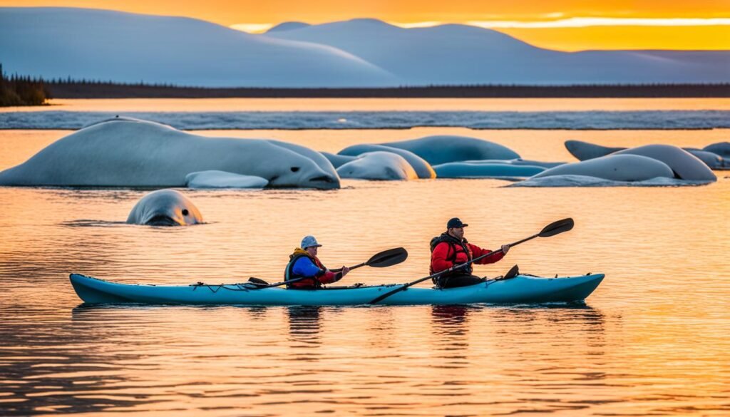 kayaking with belugas