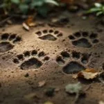 Animal tracks in a forest, highlighting predator and prey.Identifying Predator vs. Prey Tracks