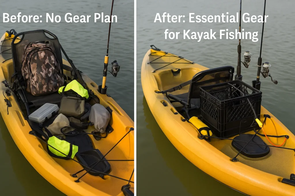 Kayak fishing setup comparison