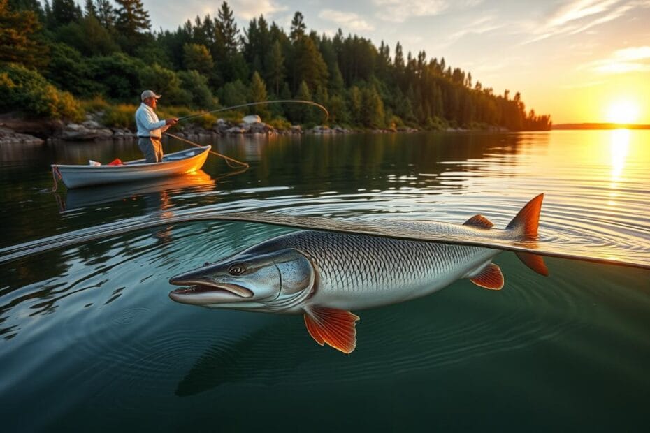 sight fishing for trophy muskie