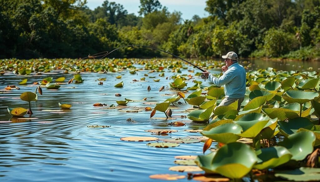 topwater frog fishing in heavy cover