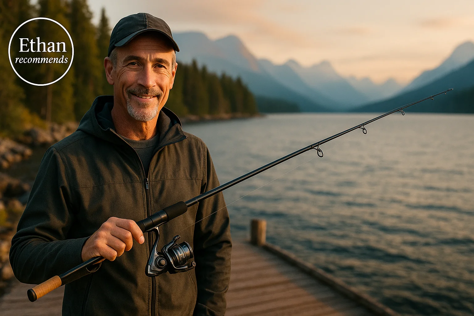 Angler casting with a St. Croix Victory spinning rod at sunrise