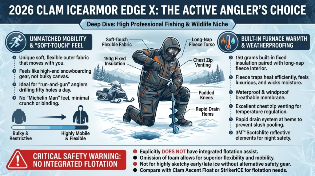 Ice fisherman drilling hole