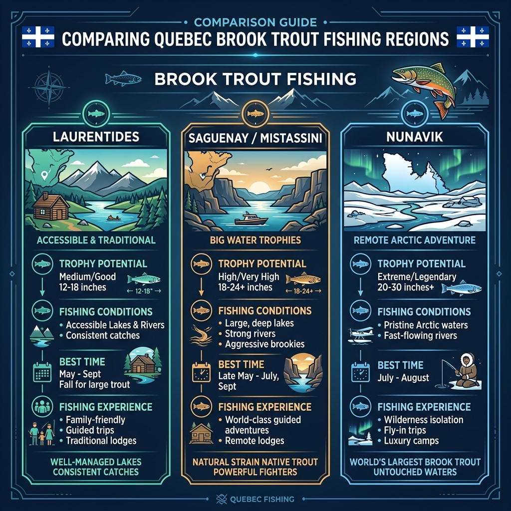 Quebec Brook Trout Regions: Laurentides vs Mistassini vs Nunavik