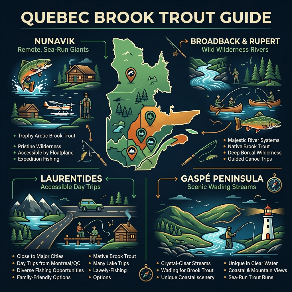 Quebec Brook Trout Guiding Regions Comparison