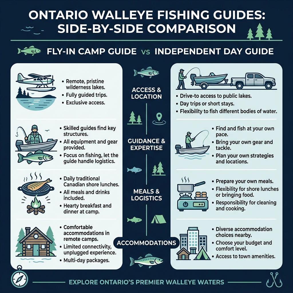 Ontario Walleye Guides: Fly-In Camp vs Independent Day Guide