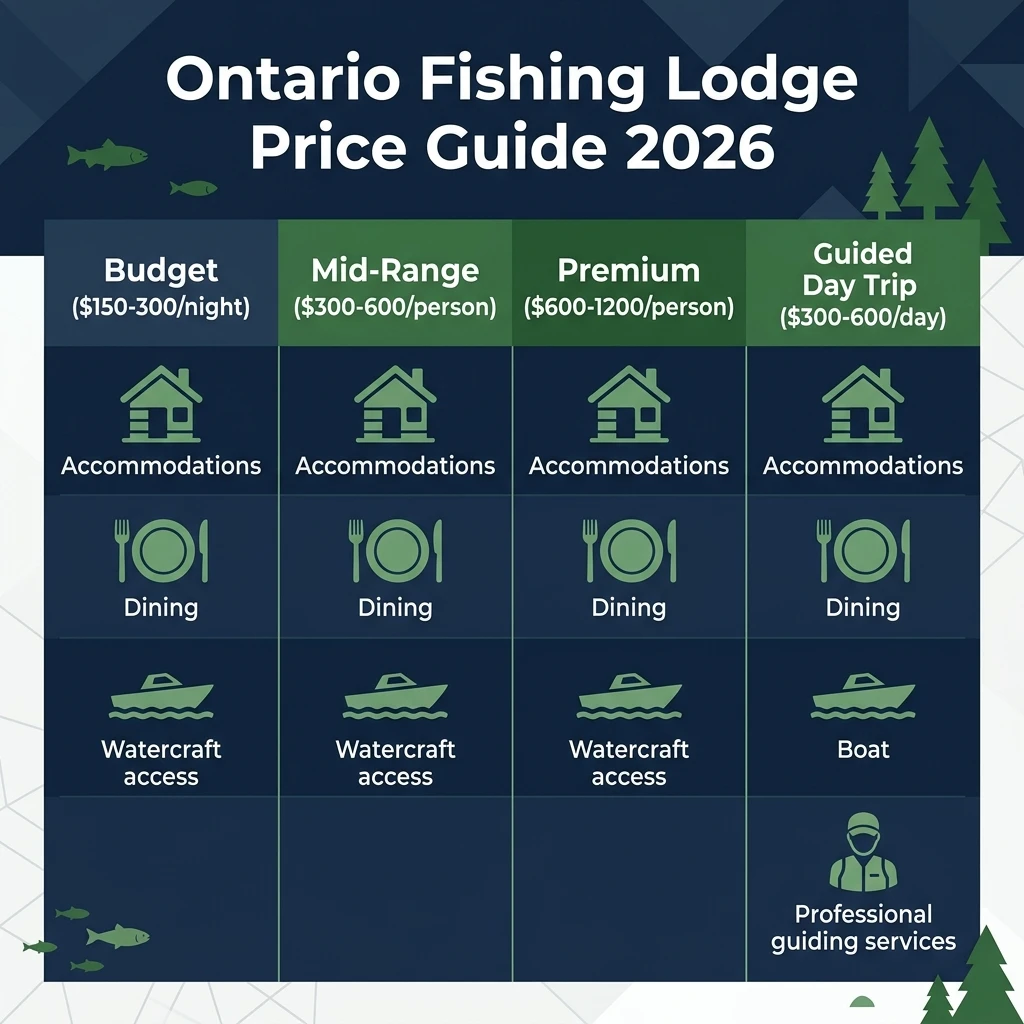 Ontario fishing lodge price guide 2026 — four tiers from budget to fly-in