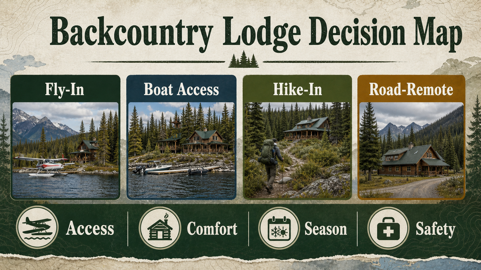 Backcountry Lodge Decision Map infographic