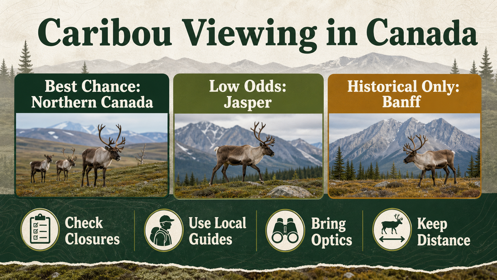 Caribou viewing in Canada infographic