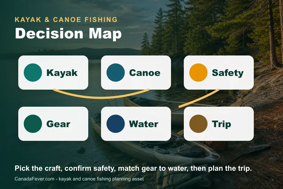 Kayak versus canoe fishing decision map for Canadian anglers