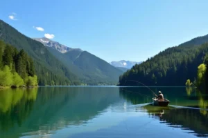 Angler fishing from a boat on an Ontario lake for a 2026 fishing licence guide