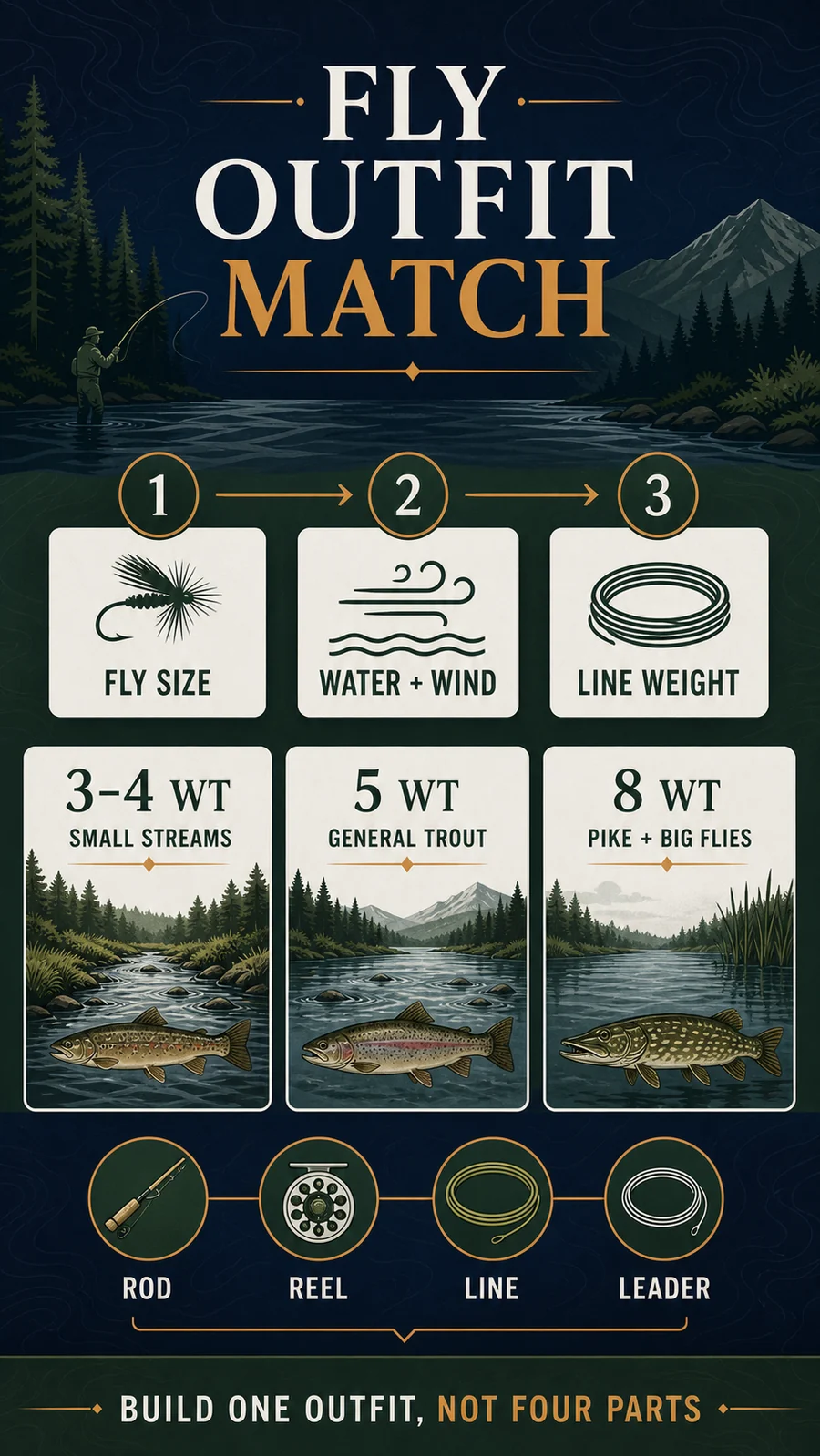 Fly rod weight decision guide for Canadian species, water and fly size