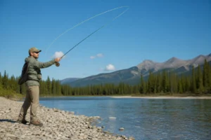 Canadian angler applying how to fly fish in Canada in realistic northern water conditions