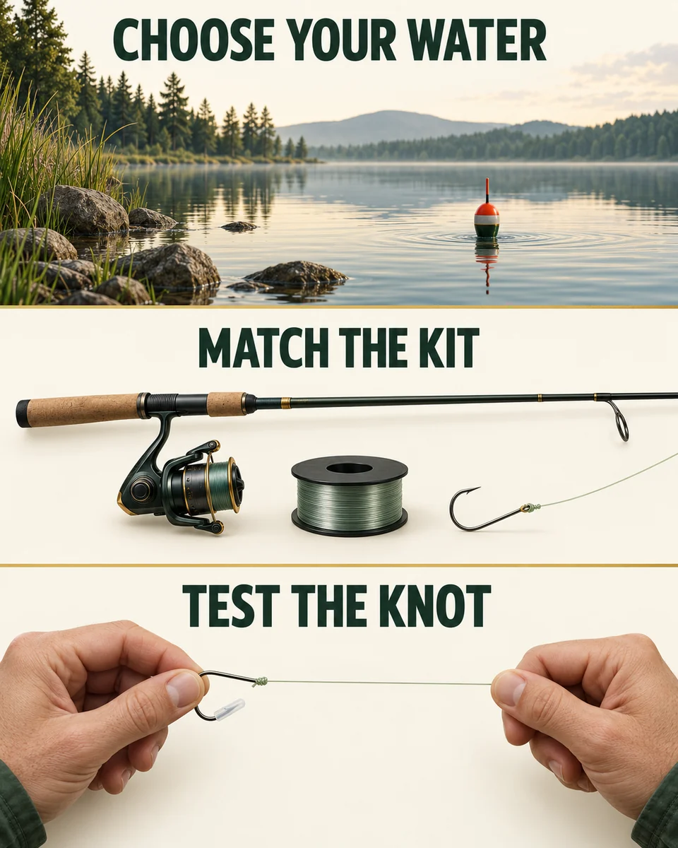 Three starter-gear decisions: choose your water, match the kit and test the knot.