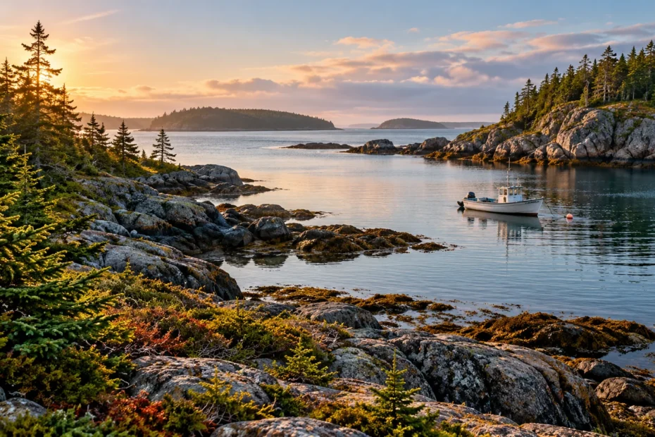 Fictional Nova Scotia coastal landscape