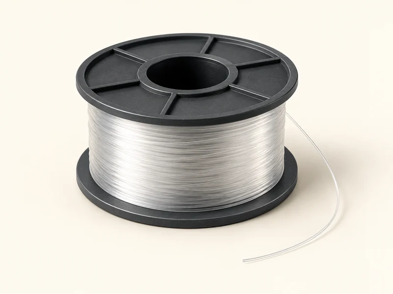 Original generic reference illustration of a clear fishing-line spool, not the exact linked product