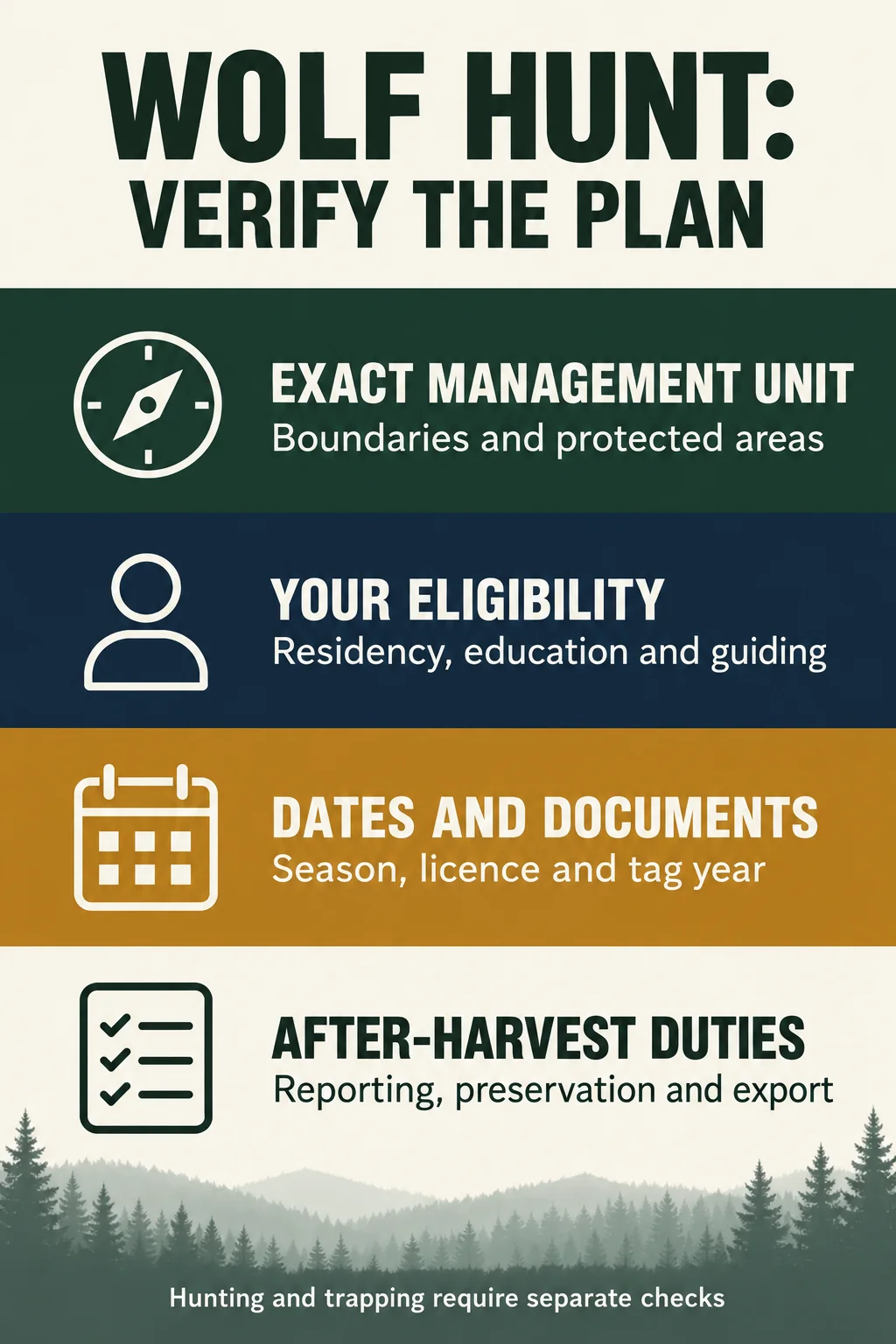 Wolf trip planning: management unit, eligibility, documents and aftermath